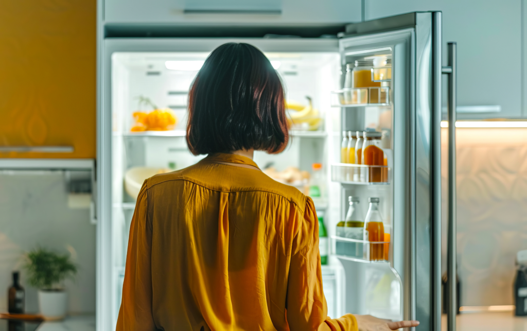 A Woman Standing in Front of the Fridge as a Late-Night Craving Strikes