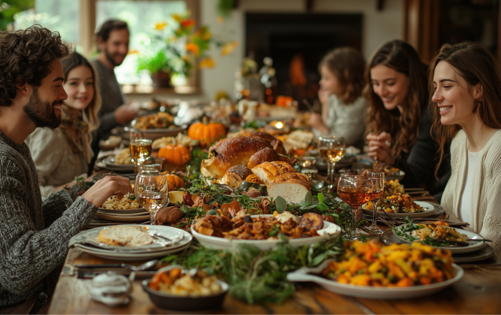 Man and Woman Managing Thanksgiving Cravings