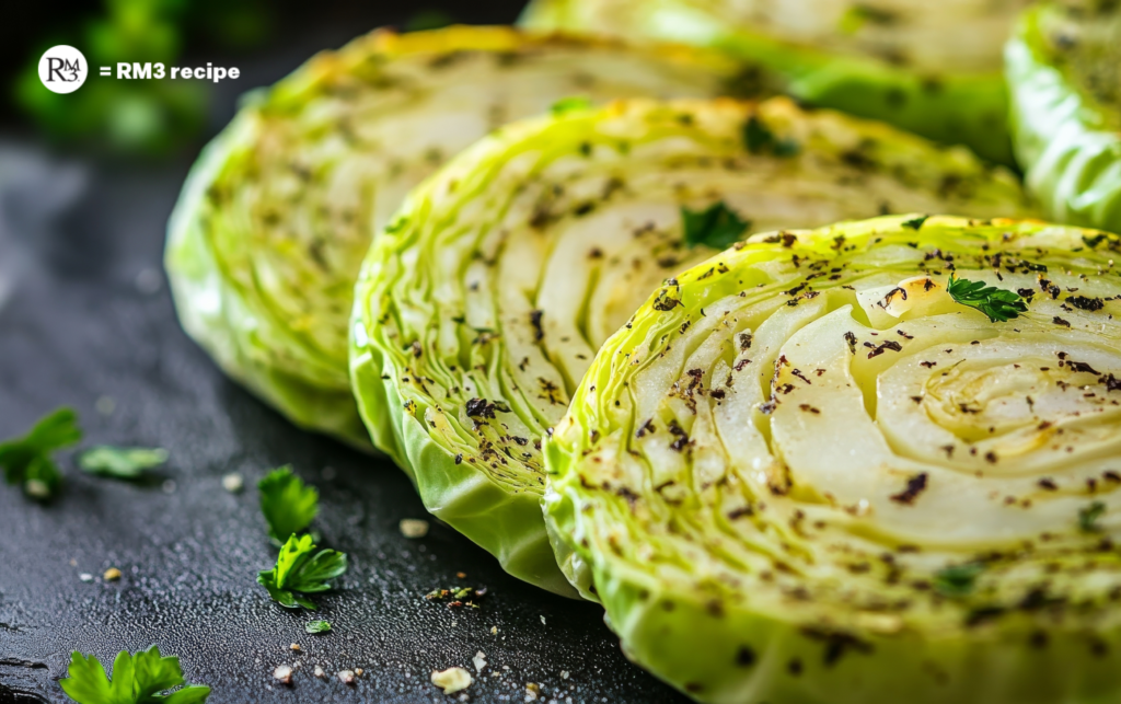 Roasted Cabbage with Mushroom Sauce