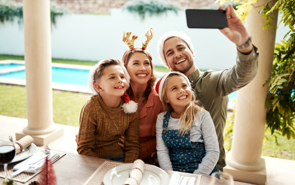 A Smiling Woman Losing Weight During the Holidays with Her Family