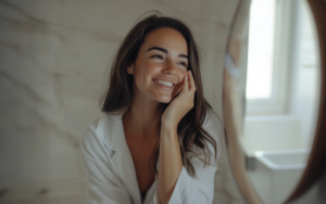 Young Woman Smiling After Getting Botox for Glowing Skin