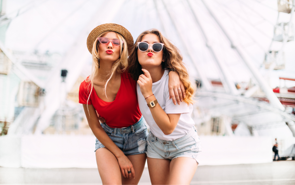 Two girls smiling after glp-1 and med spa treatments